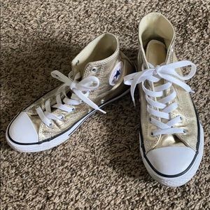 Gold High Top Converse